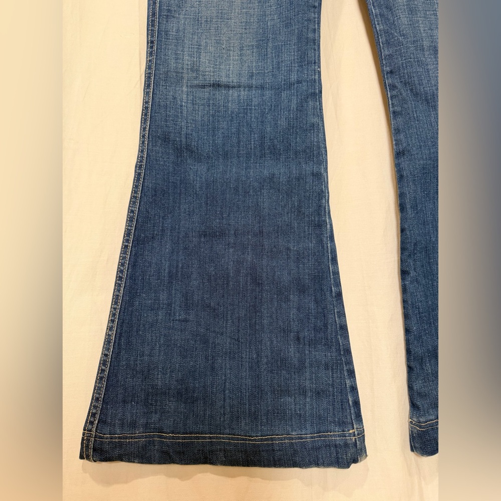 Frankie B. Boot Cut Blue Denim Jeans Patch Pockets in Front - Made In USA - 32 - Picture 9 of 16